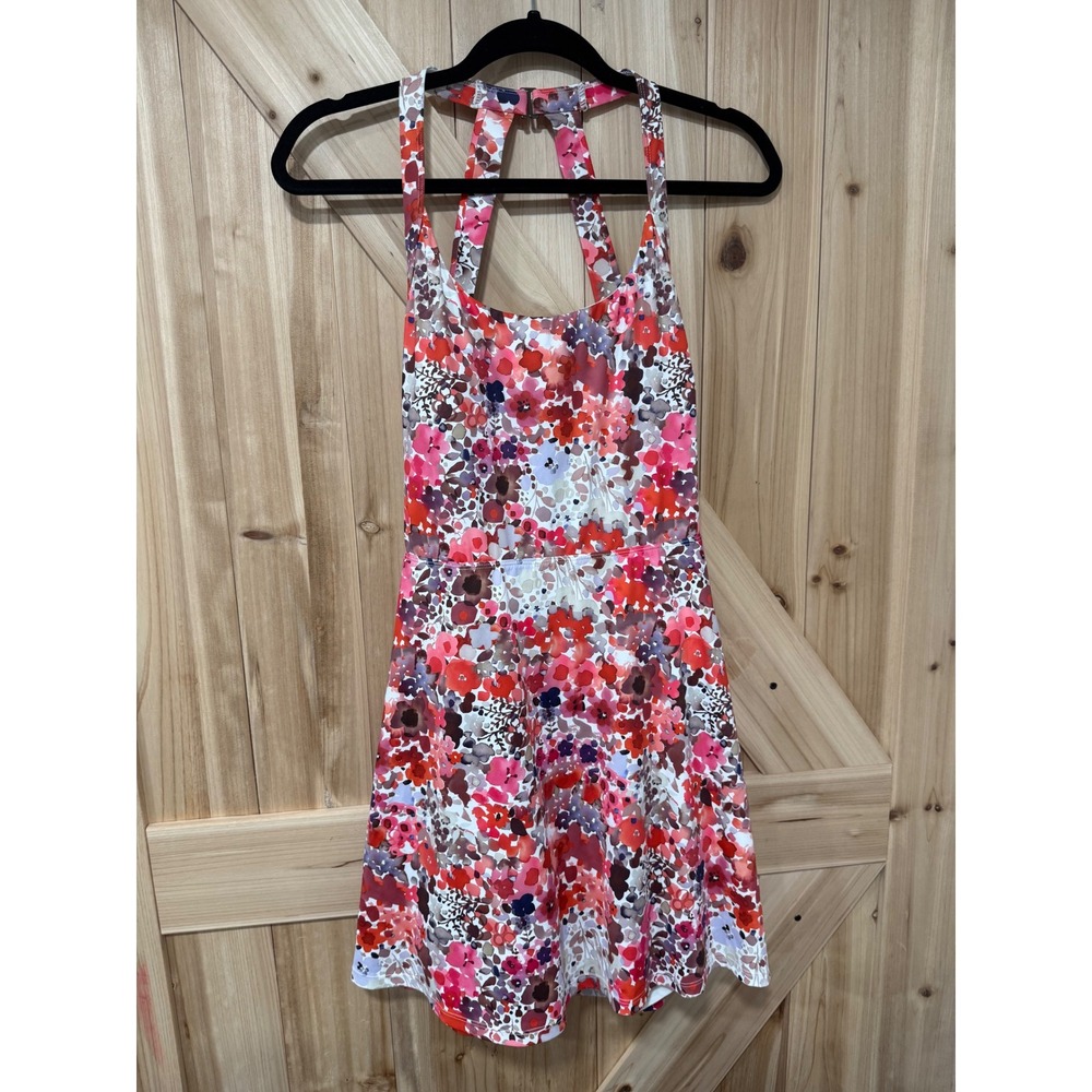 Halara Easy Peezy Floral Active Dress Pink Red Floral Backless Mini Large